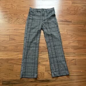 American Eagle Black and White Plaid Flare Dress Pants Size 4